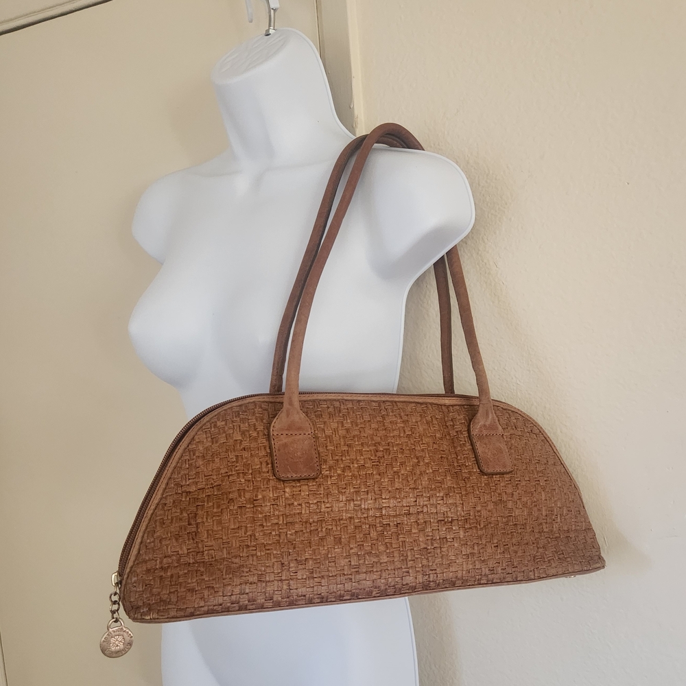 Tori Richard Tan Woven Shoulder Bag